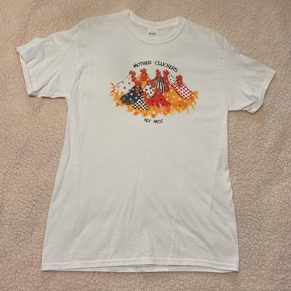 Mother Cluckers Key West Chicken t shirt men’s M rooster hen Florida